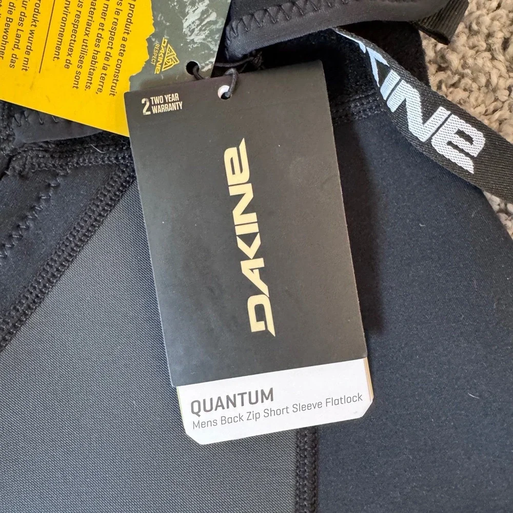 NWT Dakine Quantum Men's Back Zip Short Sleeve Size Large Tall Wetsuit 2/2mm